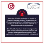 Joint Message from Dig and Deaf Equality